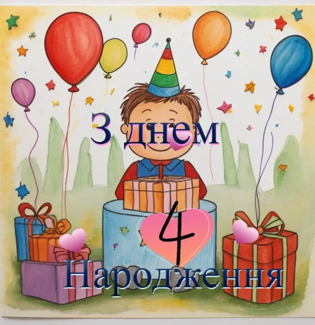 привітання з днем народження дитині 4 роки