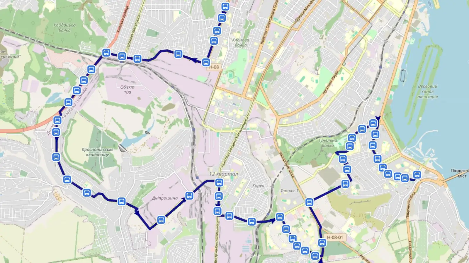 маршрут 55 маршрутки Дніпро
